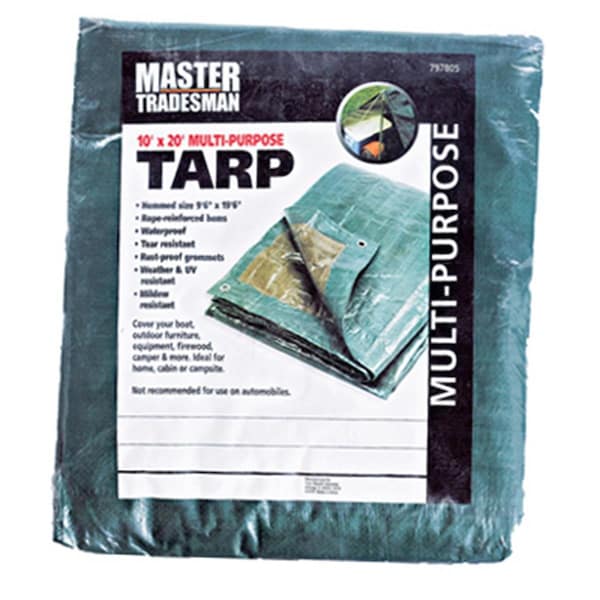 Master Tradesman MT 10 X 20 GREEN-BROWN 10 x 20 ft. Polyethylene Storage Tarp Cover - Hunter Green & Brown MA576706 - main